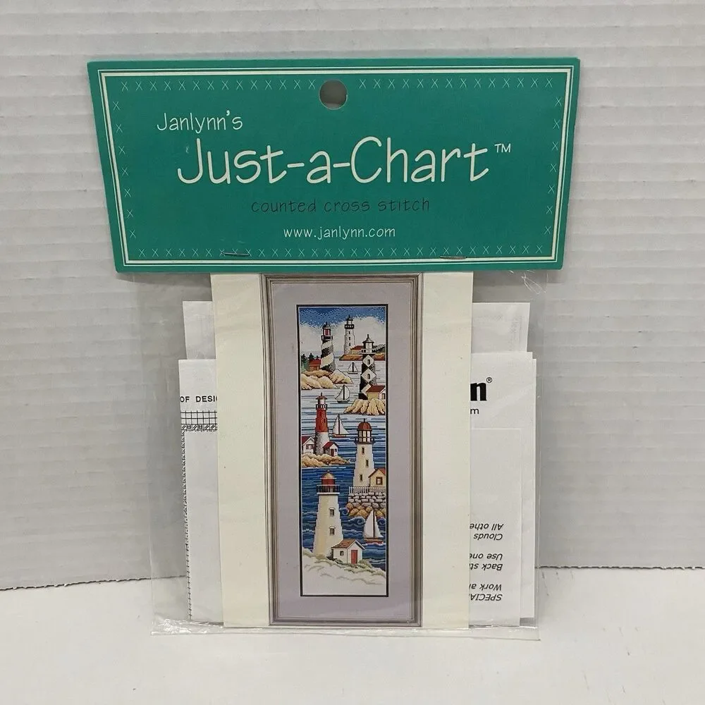 Lot Of 6 Janlynn’s Just-a-Chart Counted Cross Stitch Sealed Packages